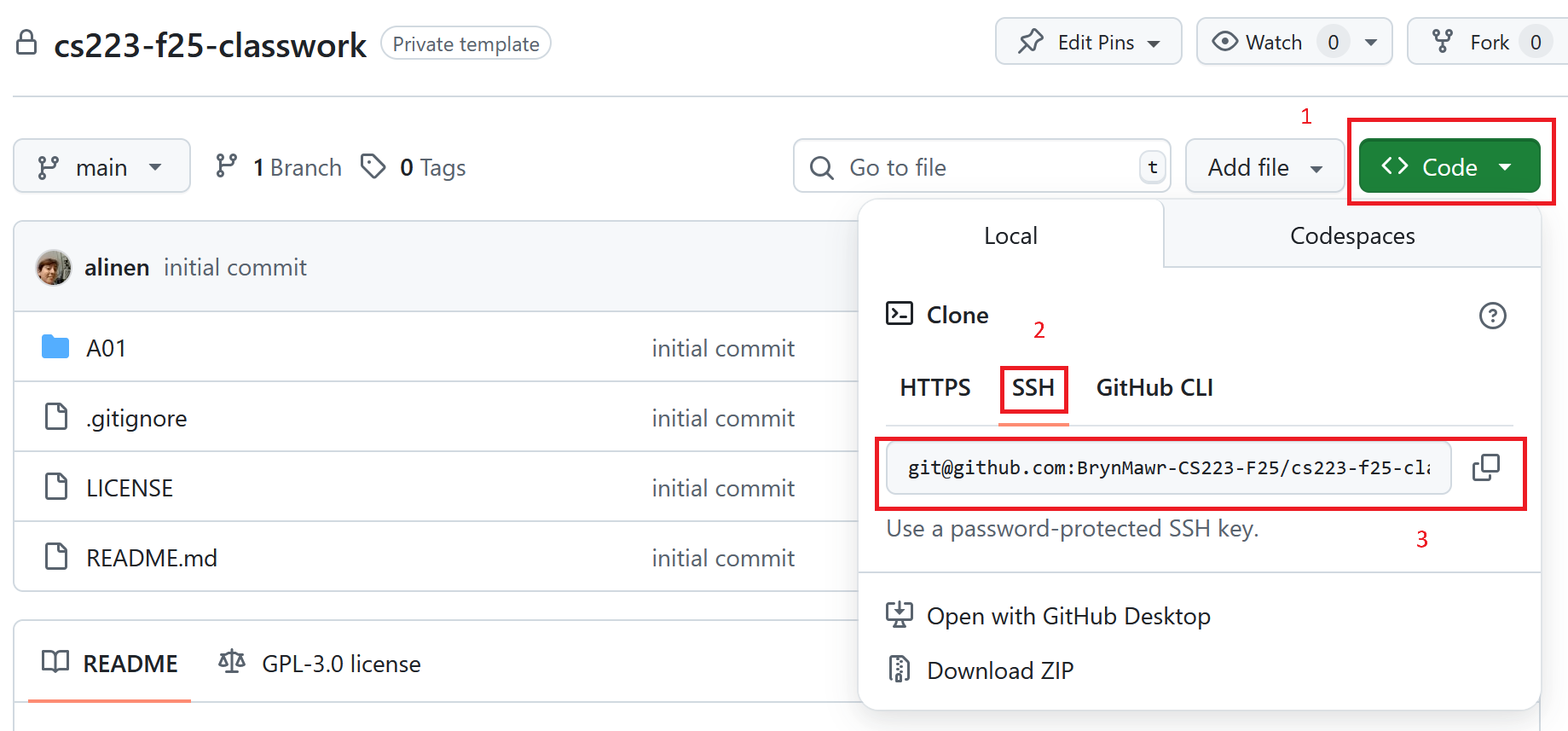 github code url ssh